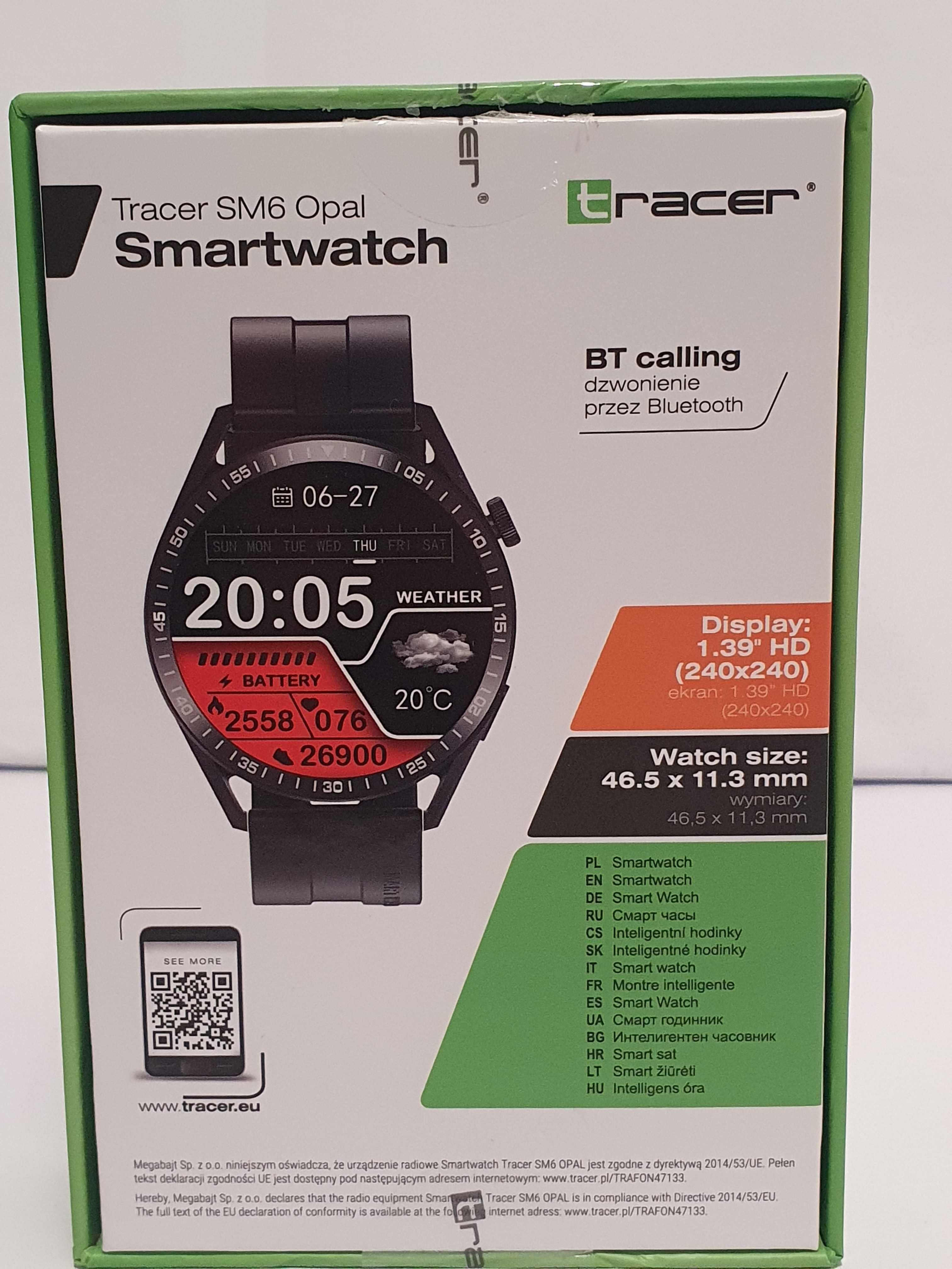 TRACER SM6 OPAL zegarek smartwatch BT 5,2 calling Najnowszy Model