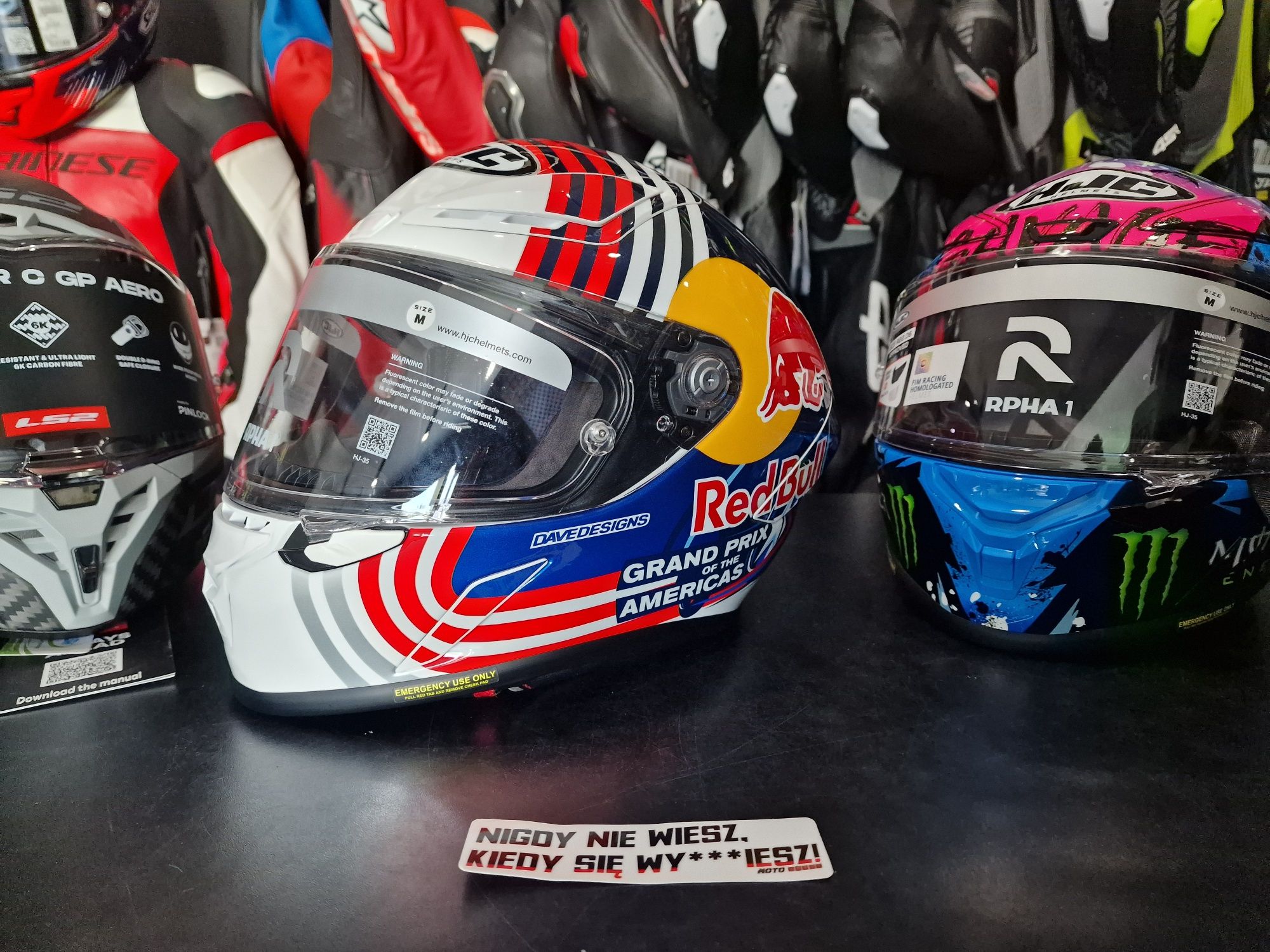 MotoSzafa KASK HJC RPHA 1 RED BULL austin GP !gratis!