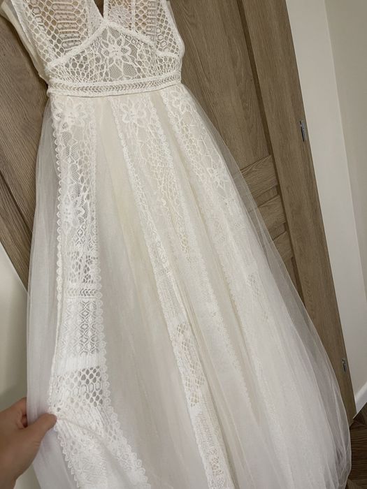 Suknia ślubna rustykalna/boho 38