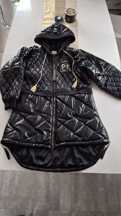 Kurtka ocieplana Paparazzi fashion L XL lakierowana czarna