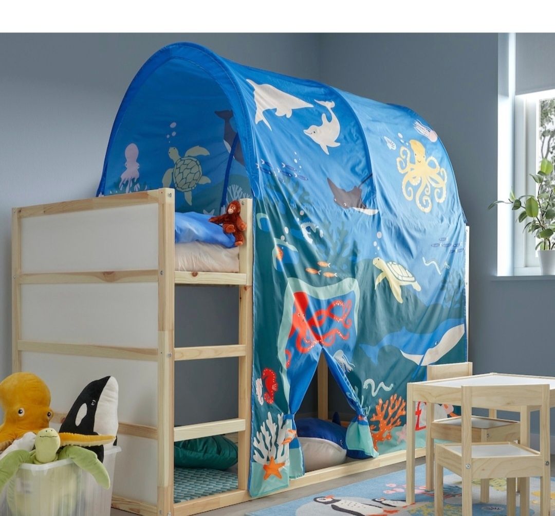 Łóżko Kura Baldachim Ikea antresola
