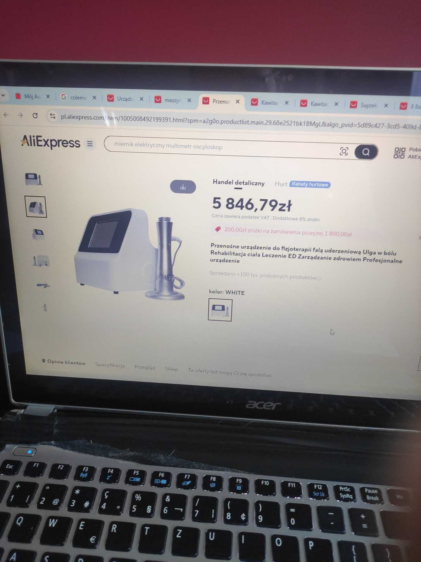 Maszyna do terapii falami uderzeniowymi Masażer