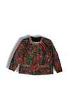 Vintage Floral Patterned Blazer Wzorzysty Żakiet w Kwiatowe Wzory