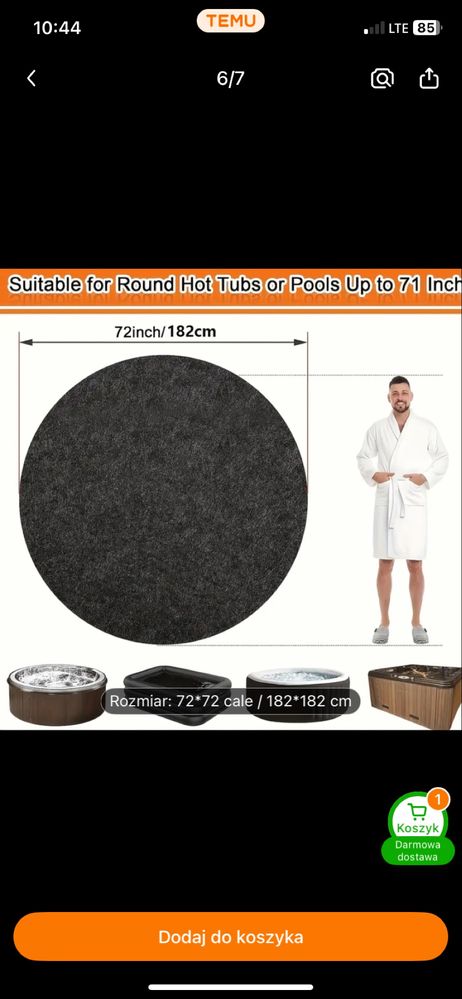 Podkład pod basen jacuzzi kolo, kwadrat filc JAKOŚĆ