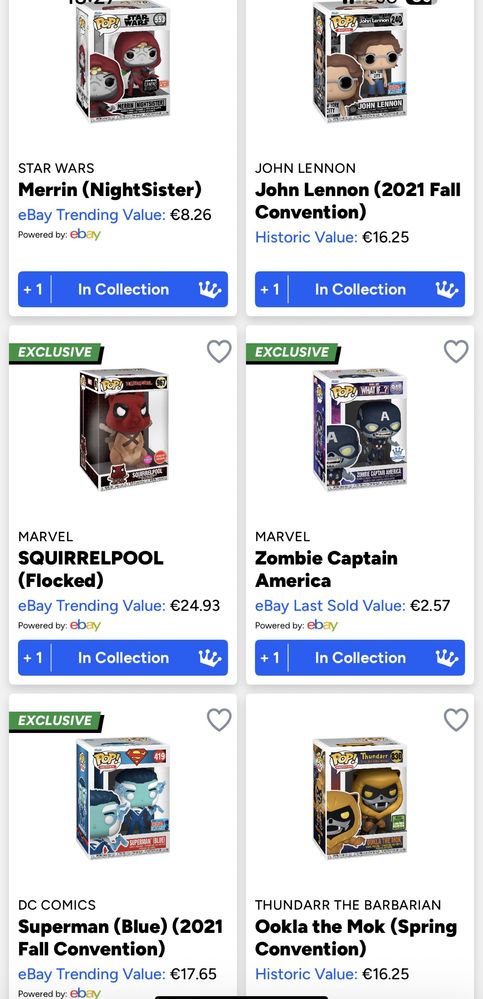 Coleção de Pop Figures