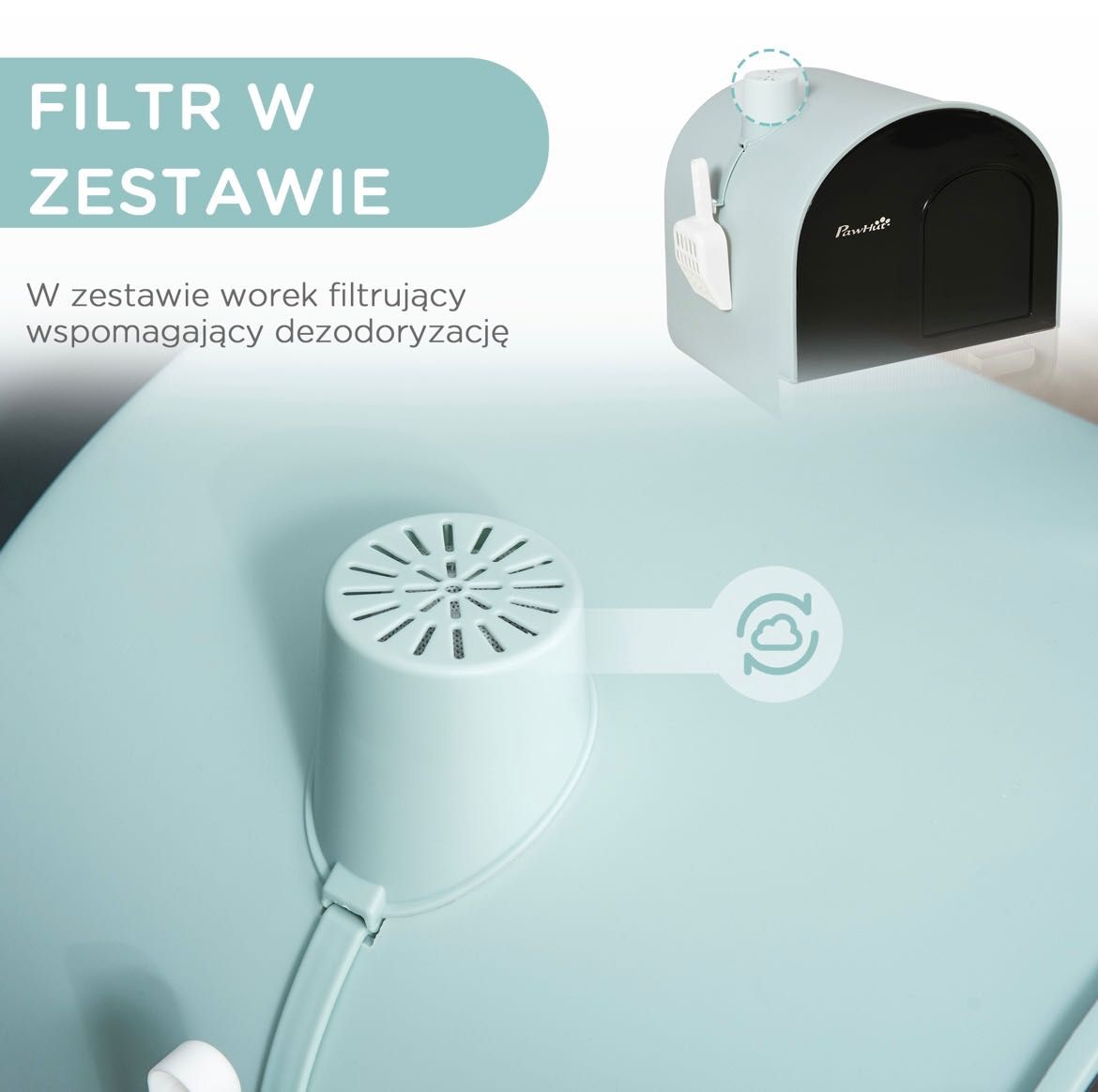 PawHut kuweta dla kota z filtrem powietrza