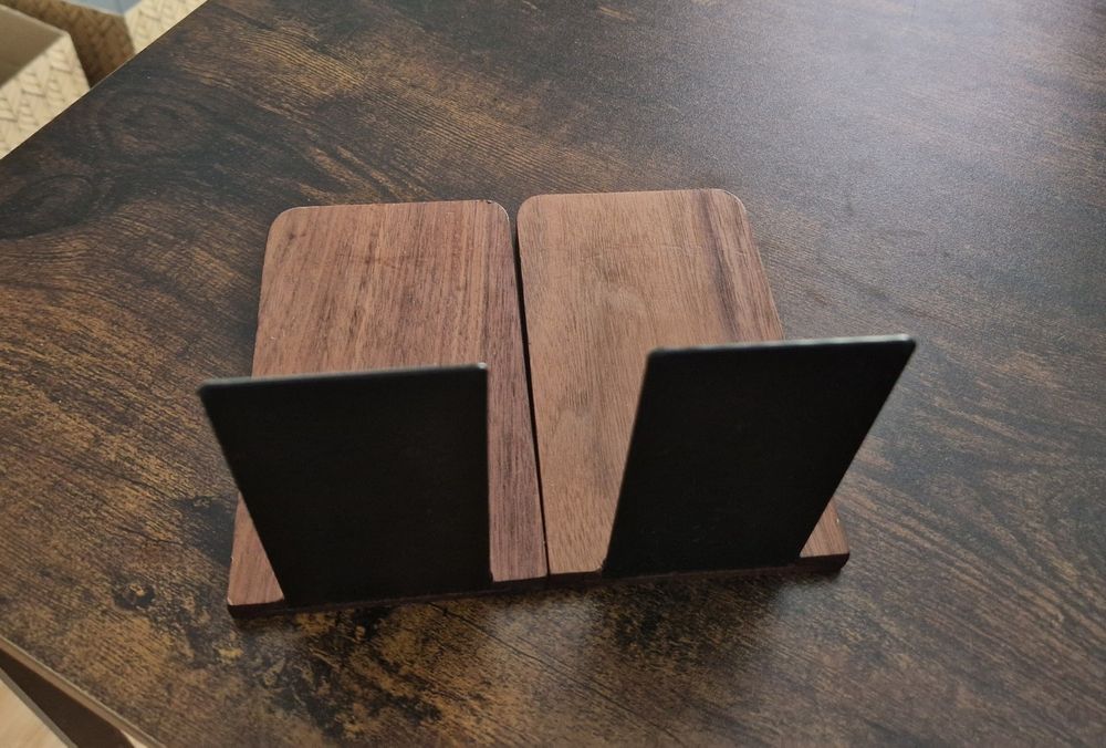 Podpórka do książek, zestaw 2, brąz