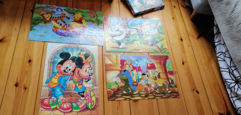 zestaw puzzli komplet duże puzzle retro vintage disney myszka mickey