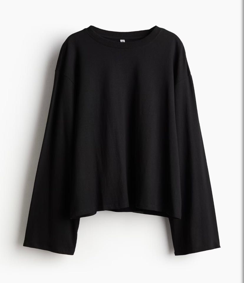 Лонгслив H&M сірий чорний 550