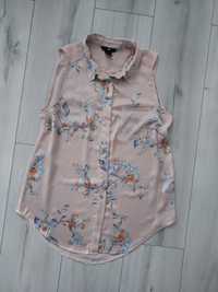 Bluzka koszula bez rękawów w kwiaty H&M r.38/M