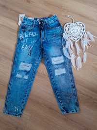 Spodnie dżinsowe jeansowe przetarcia 8 lat 122 128