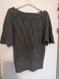 Narzutka sweter szara damska rozmiar M