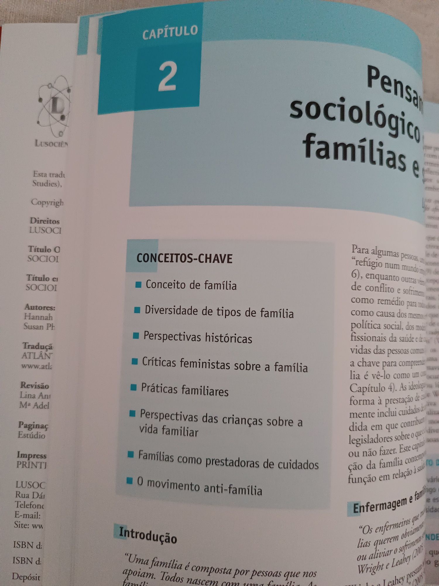 Livro "Sociologia em Enfermagem e Cuidados de Saúde"