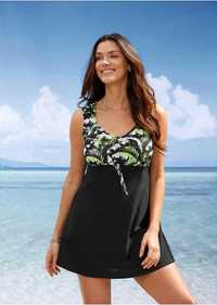 Bonprix strój kąpielowy/sukienka kąpielowa czarny rozmiar 58