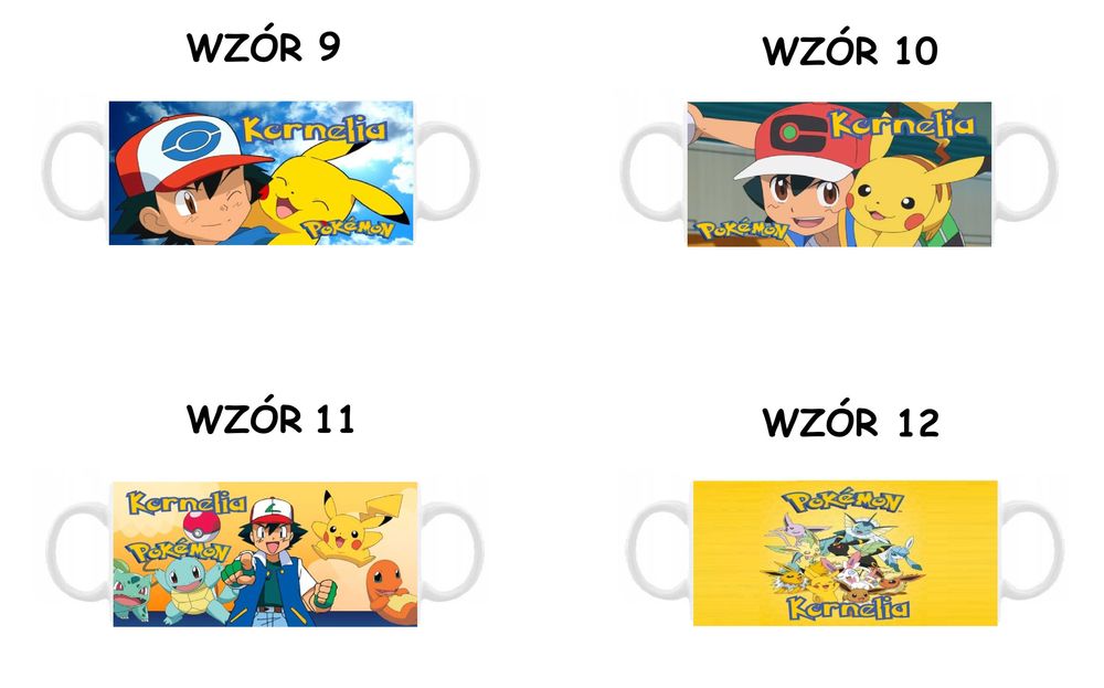 Kubek z nadrukiem Pokemon, różne wzory plus imię