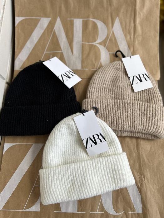 Шапка біні zara шапочка з шерстю