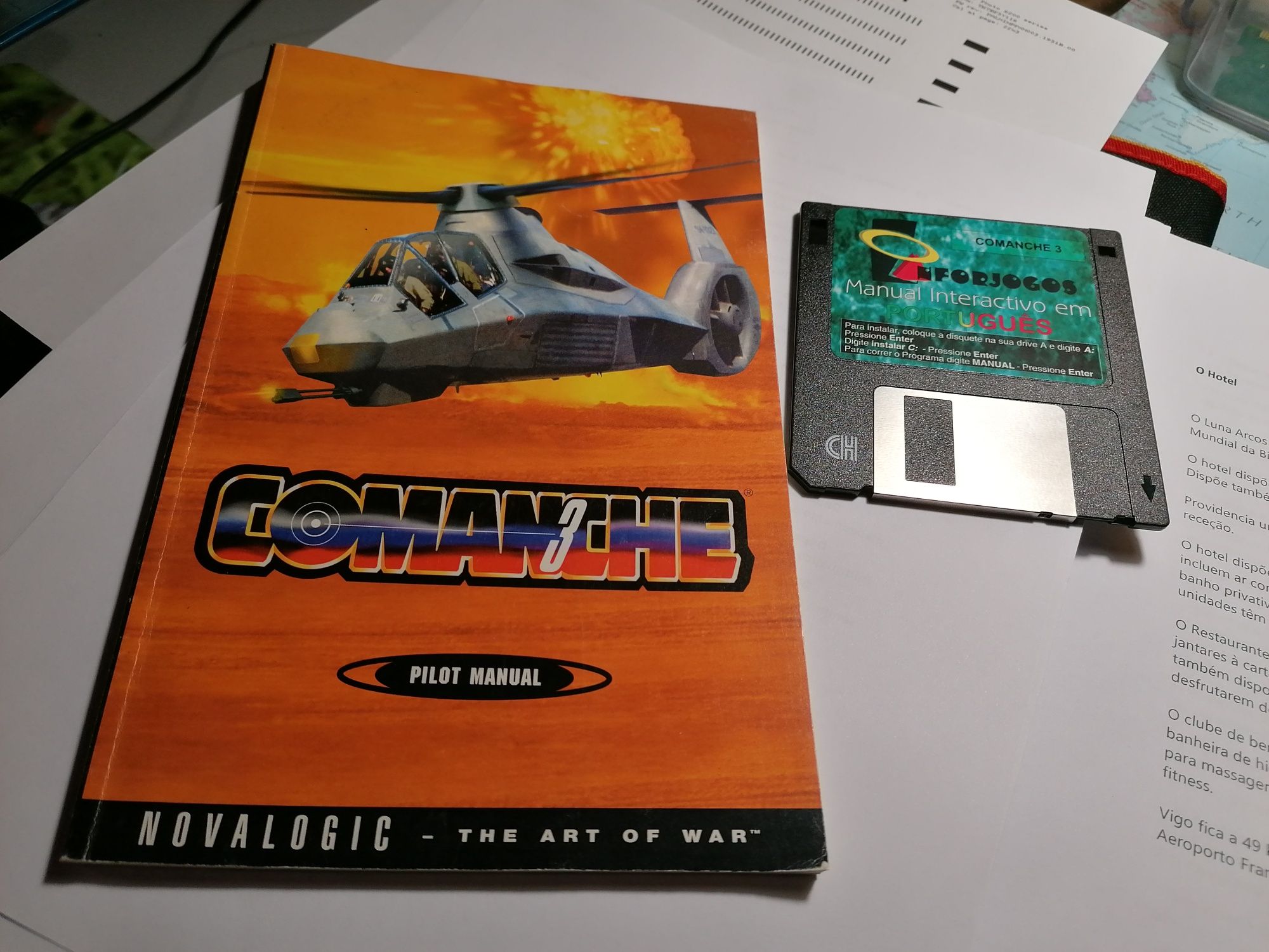 Disquete e Manual PT jogo Comanche 3 inforjogos