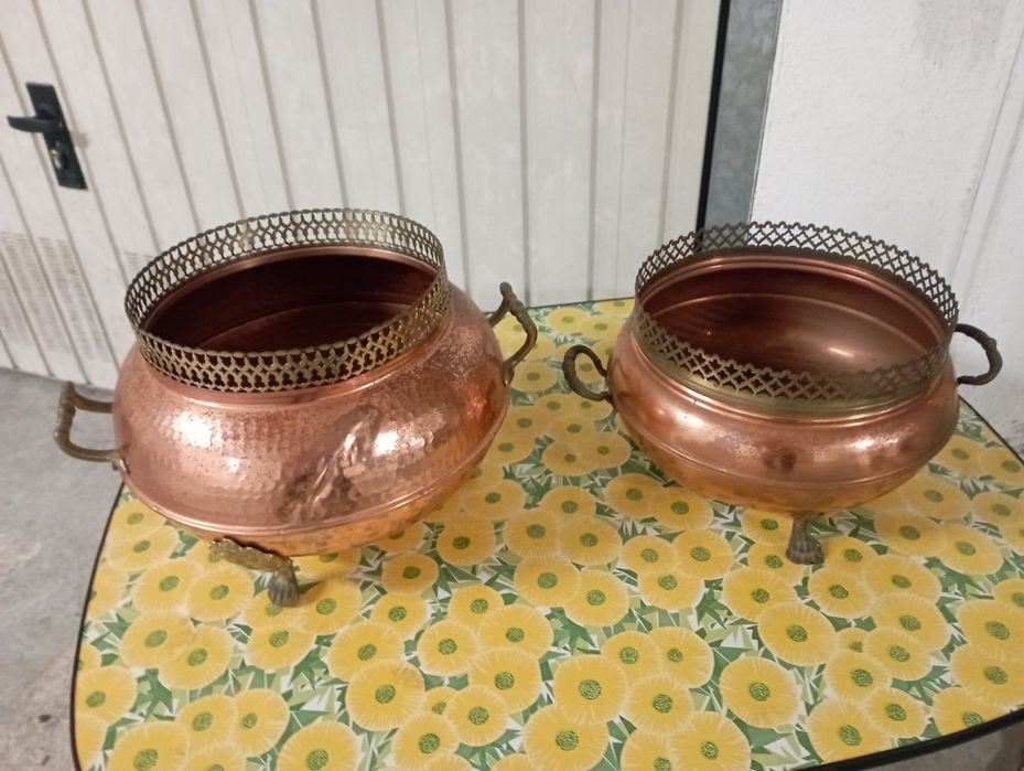 Floreiras em Cobre e Latão