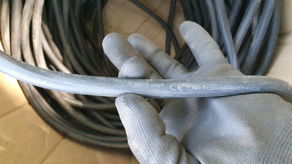 Przewód, kabel 3x4mm², miedziany, po budowie, >90mb
