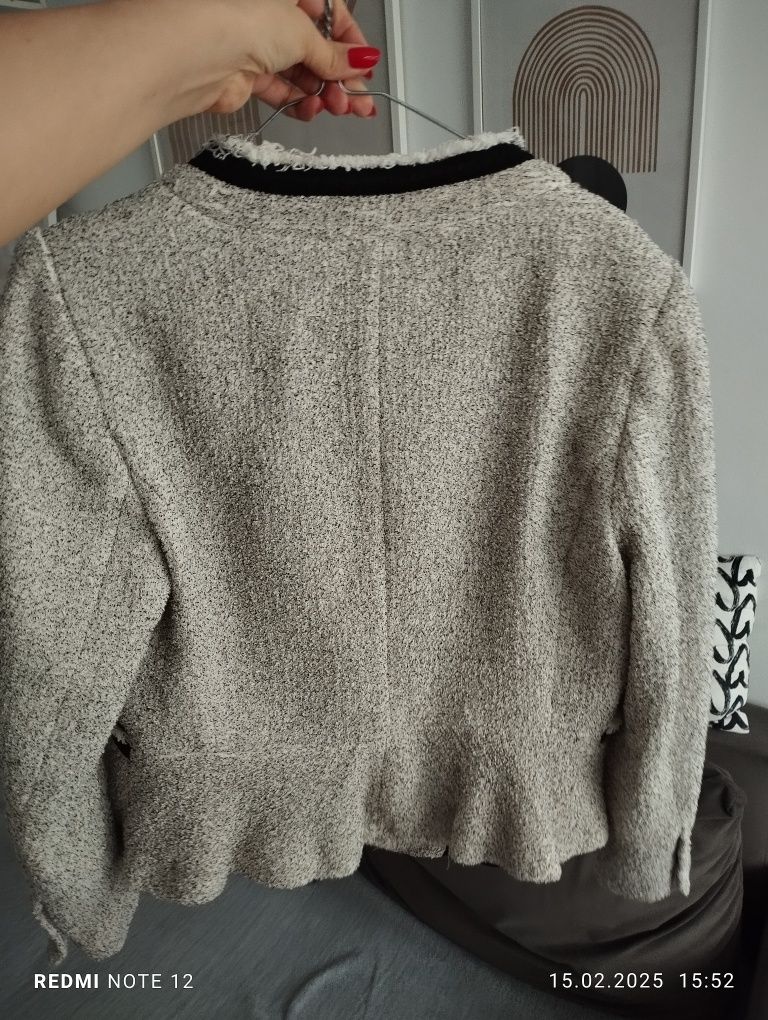 Żakiet marynarka tweedowa Ala chanelka Zara XL