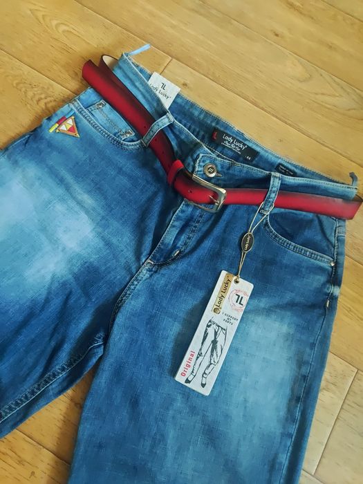 Lady Lucku прямые джинсы, утяжка, высокая посадка . Размер 50