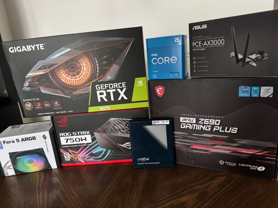 Zestaw komputerowy i5-11400F + Z590 + RTX 3070, 16GB RAM DDR4