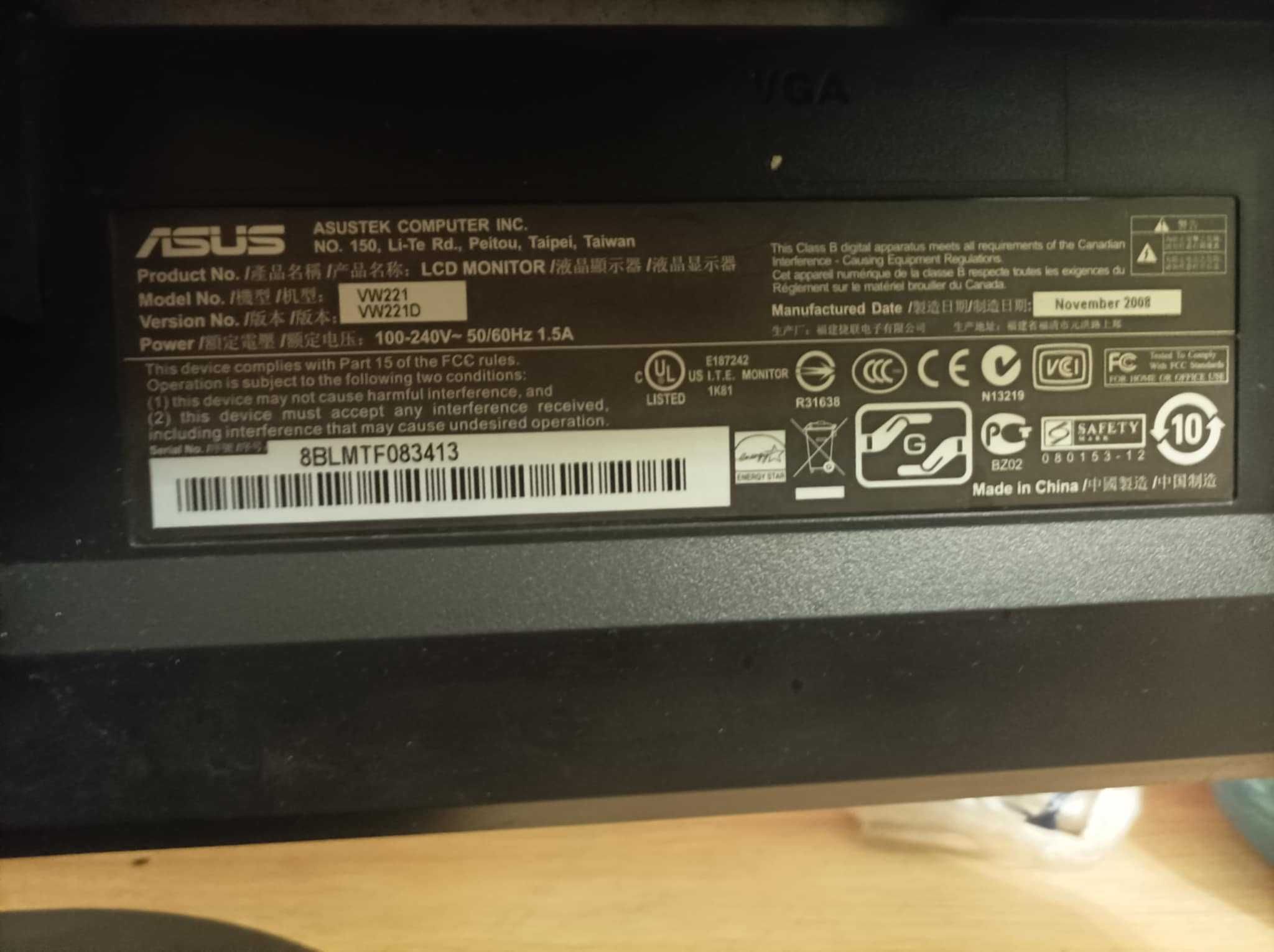 Monitor ASUS VW221D 22''