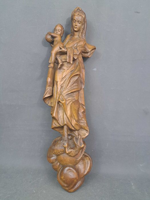Matka Boska z Dzieciątkiem, Madonna, wisząca rzeźba, wys. 48 cm