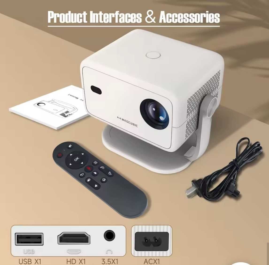Magcubic L018/проектор/Native1080P/650ANSI/4K/Android11/Wi-Fi6 BT5.2
