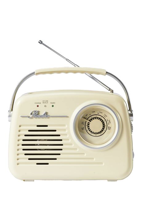 Портативне радіо в ретро-стилі з акумулятором, Bluetooth, AM/FM Beige