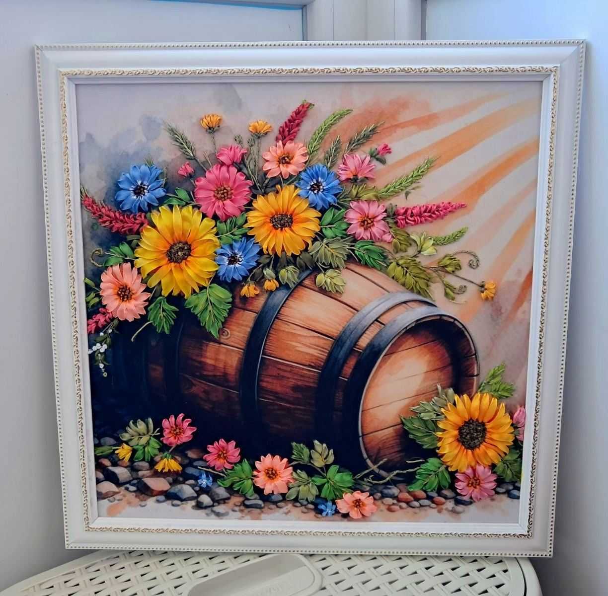 Винтажные картины. Вышивка лентами.