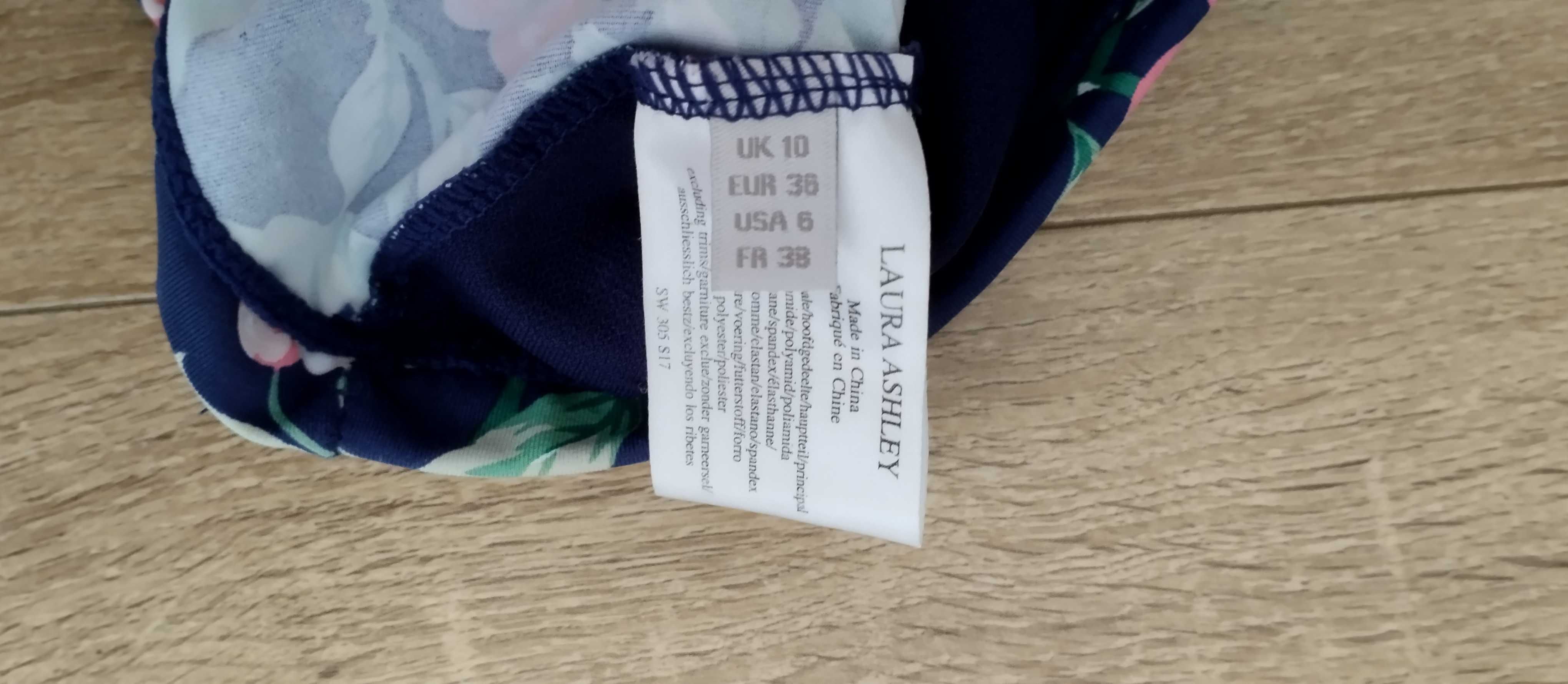 Góra od stroju kąpielowego dwuczęściowego w kwiaty 36 Laura Ashley