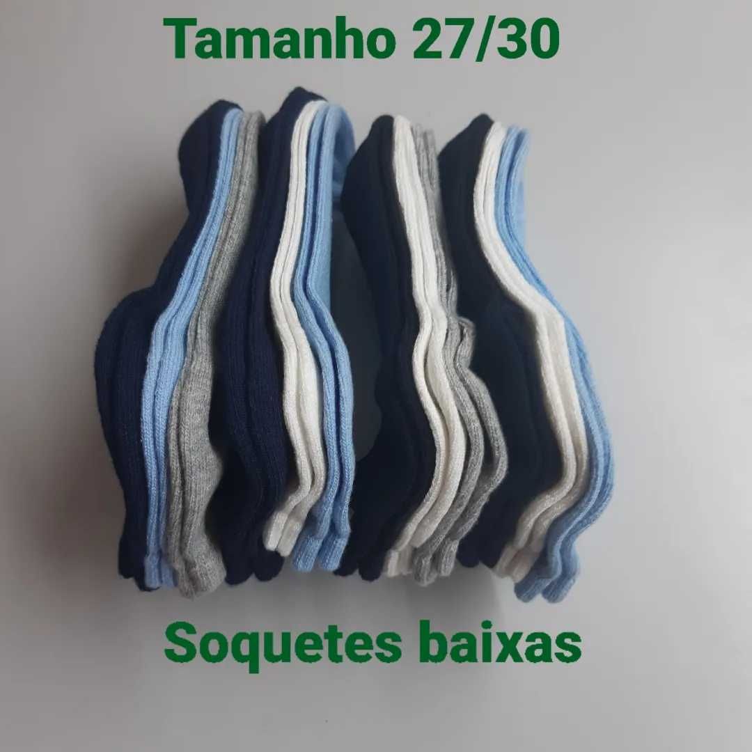 12 pares de soquetes tamanho 27/30 em algodão do bom