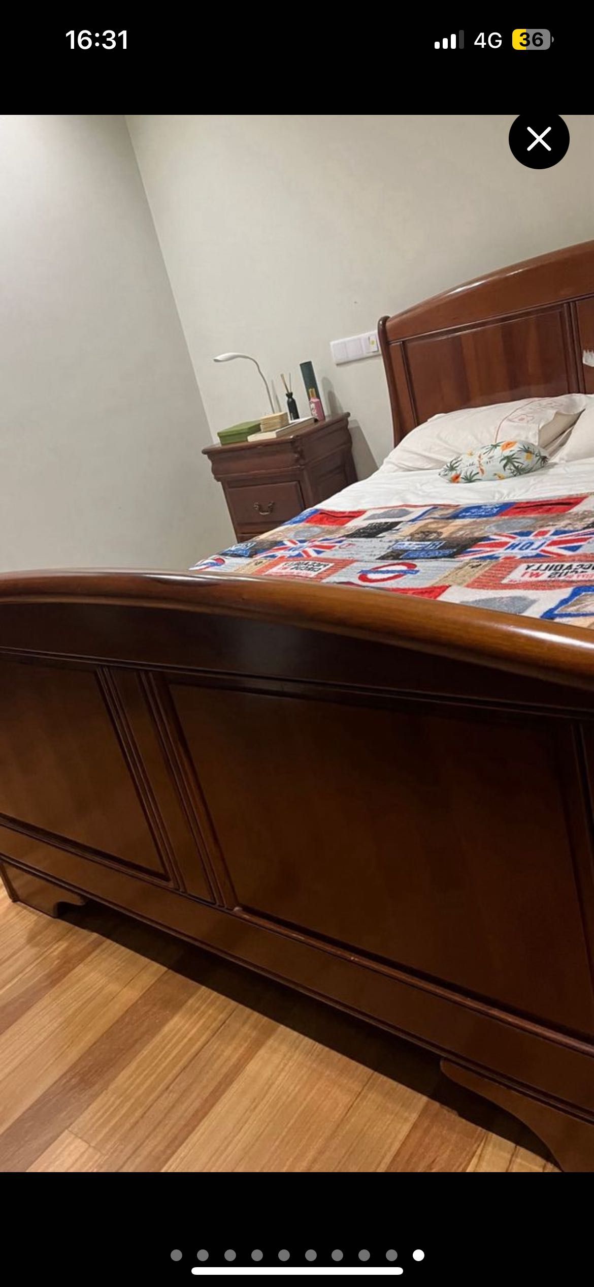 Cama cerejeira + conjunto mesas de cabeceira