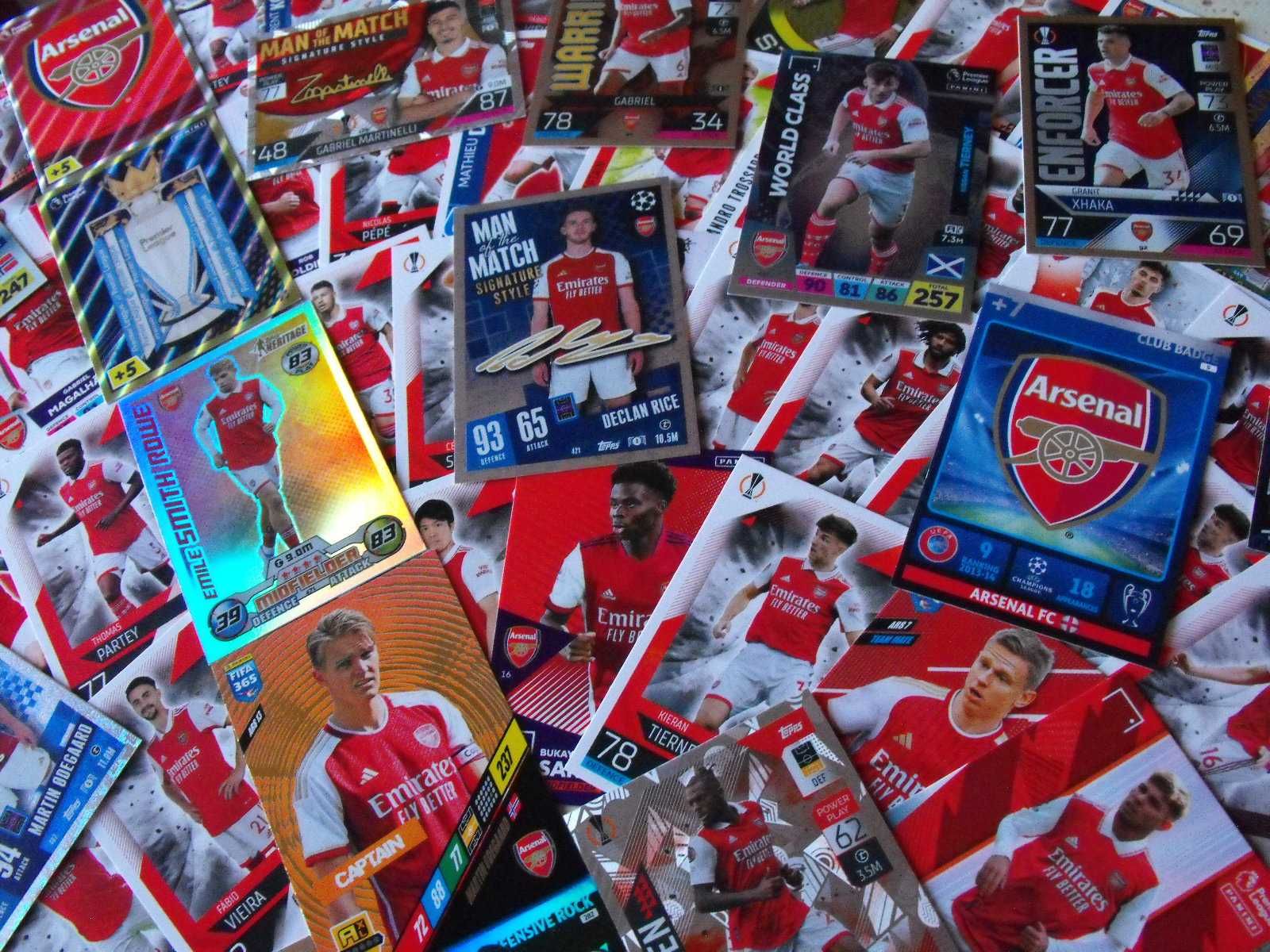 ARSENAL FC karty piłkarskie, zestaw 90 kart.