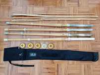 Equipamento de Kendo: 1 Shinai nova + 3 usadas + saco
