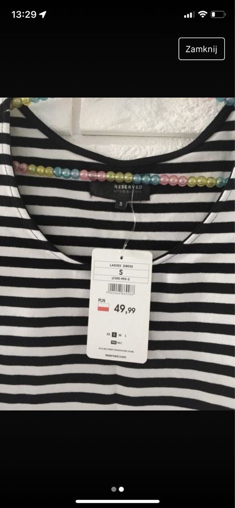 Nowa sukienka Reserved S w paski dopasowana mini