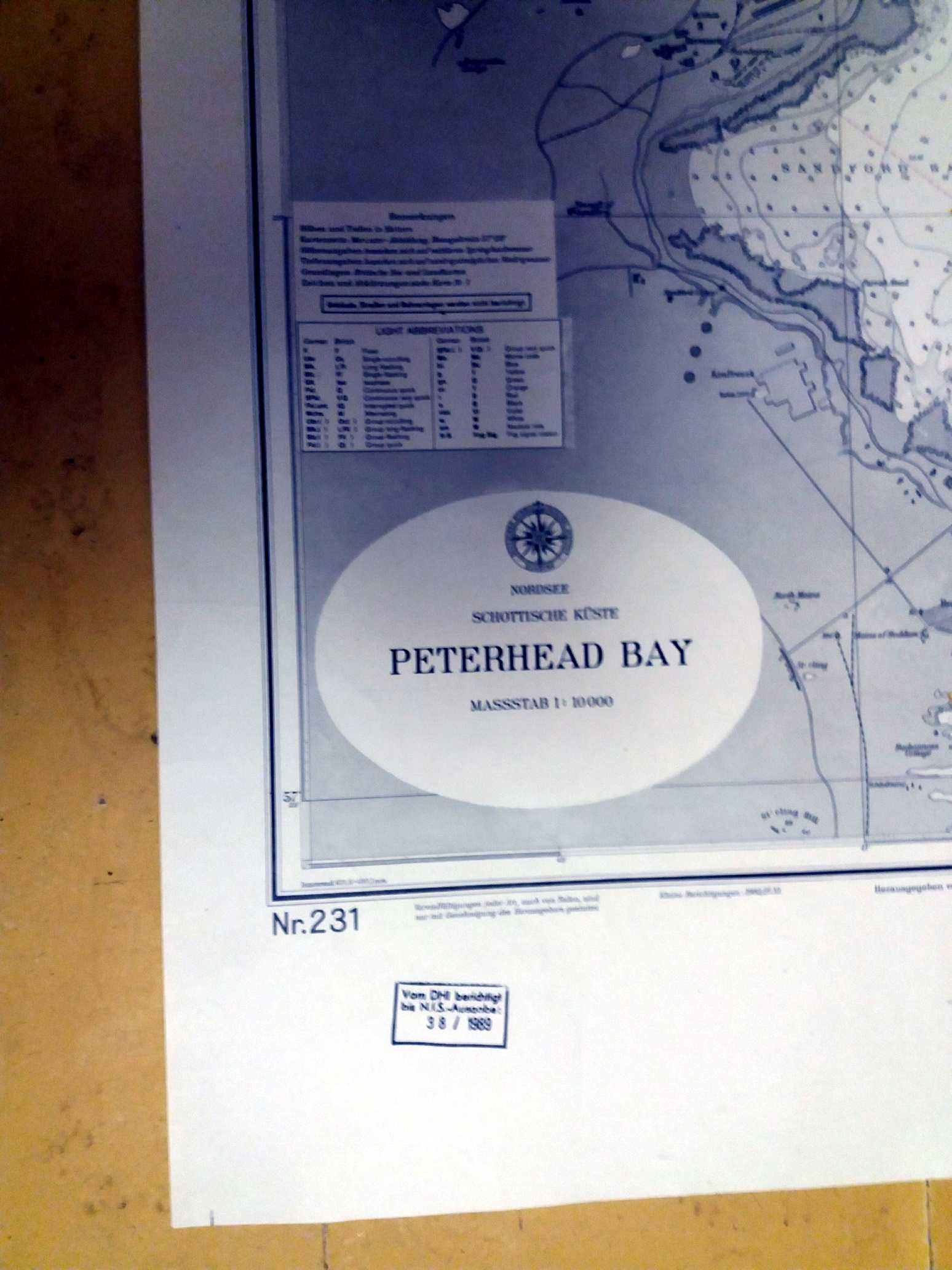 Stara mapa morska Niemiecka Schottische Kueste PETERHEAD BAY 4ed1976