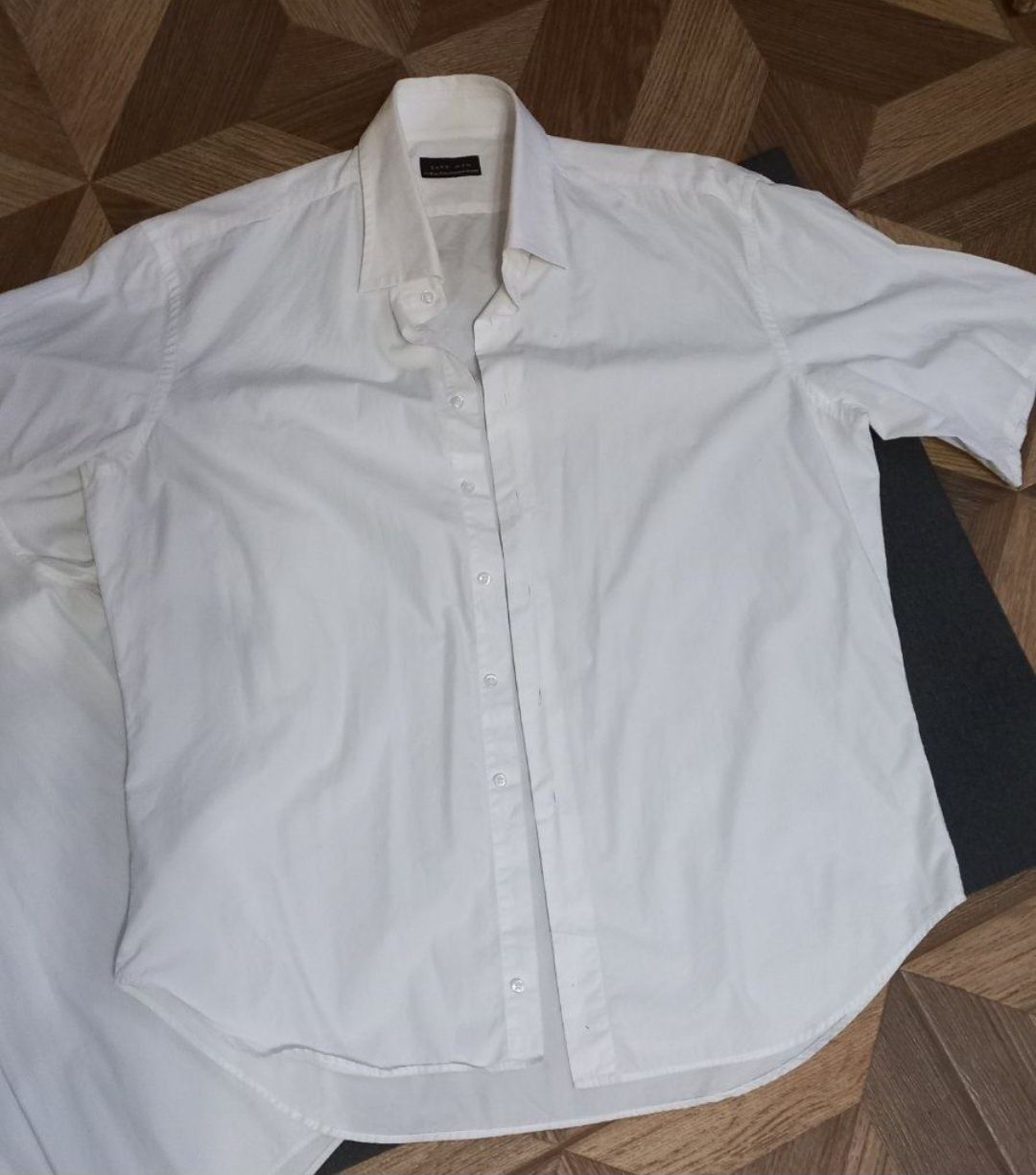 Белые хлопковые рубашки XXXL/XXL Hugo Boss/Zara