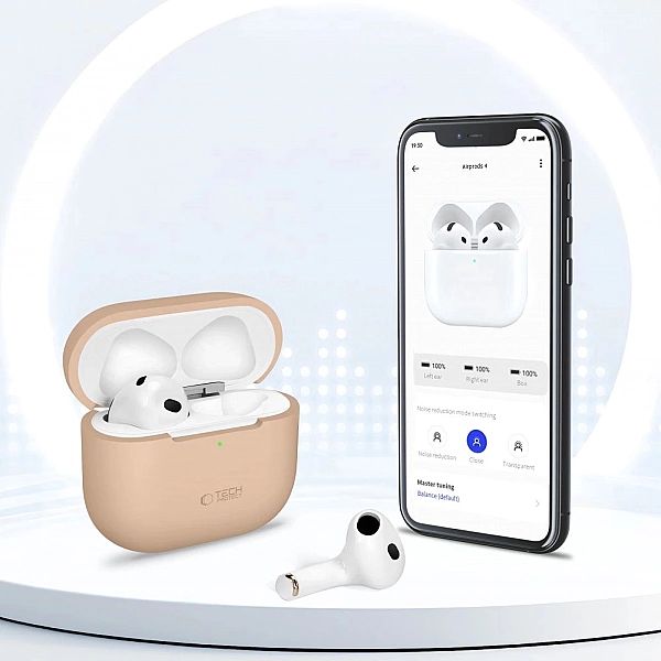 Etui Tech-Protect Silicone na Apple AirPods 4 - oliwkowe