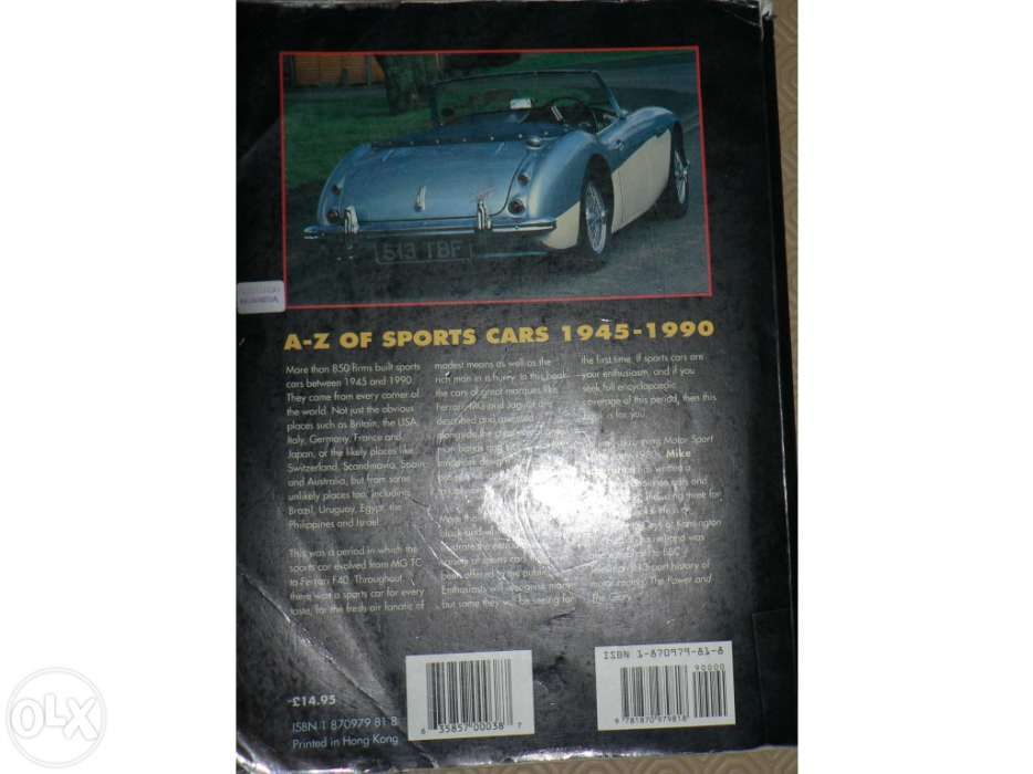 Carros desportivos A to Z of sports cars 1945 a 1990 Mike Lawrence