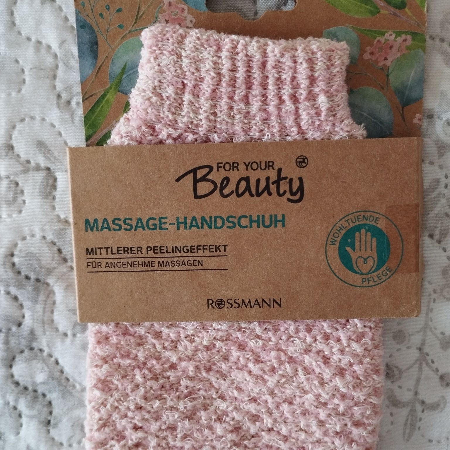 Rękawica do mycia masażu i peelingu ciała massage hand pudrowy róż