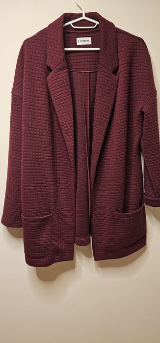 Marynarka bordowa damska bez zapinania