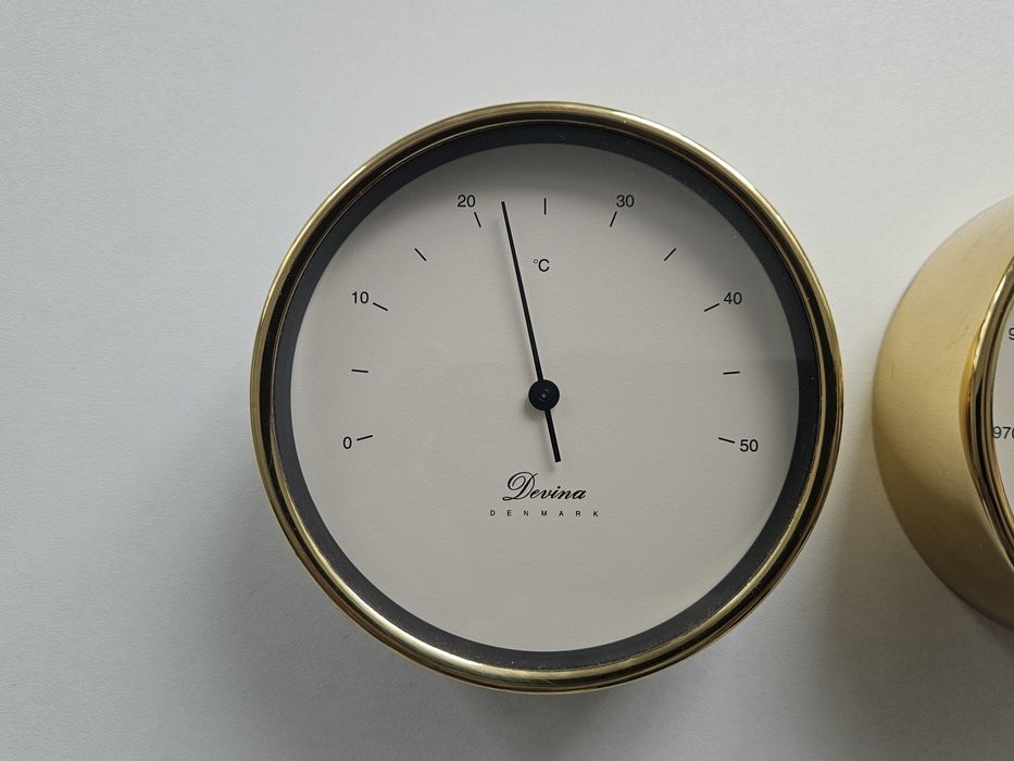 Barometr okrętowy Devina termometr mosiężny