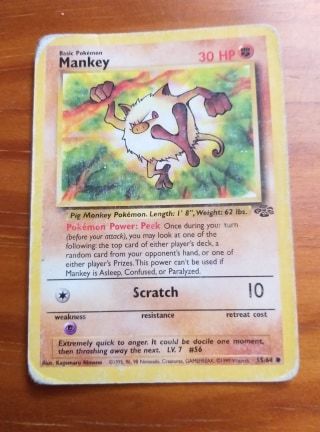 Pokemon Card -Mankey 30 HP