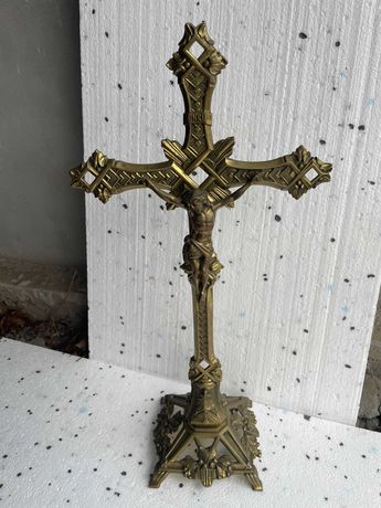 krzyż stojący mosiężny 57 cm