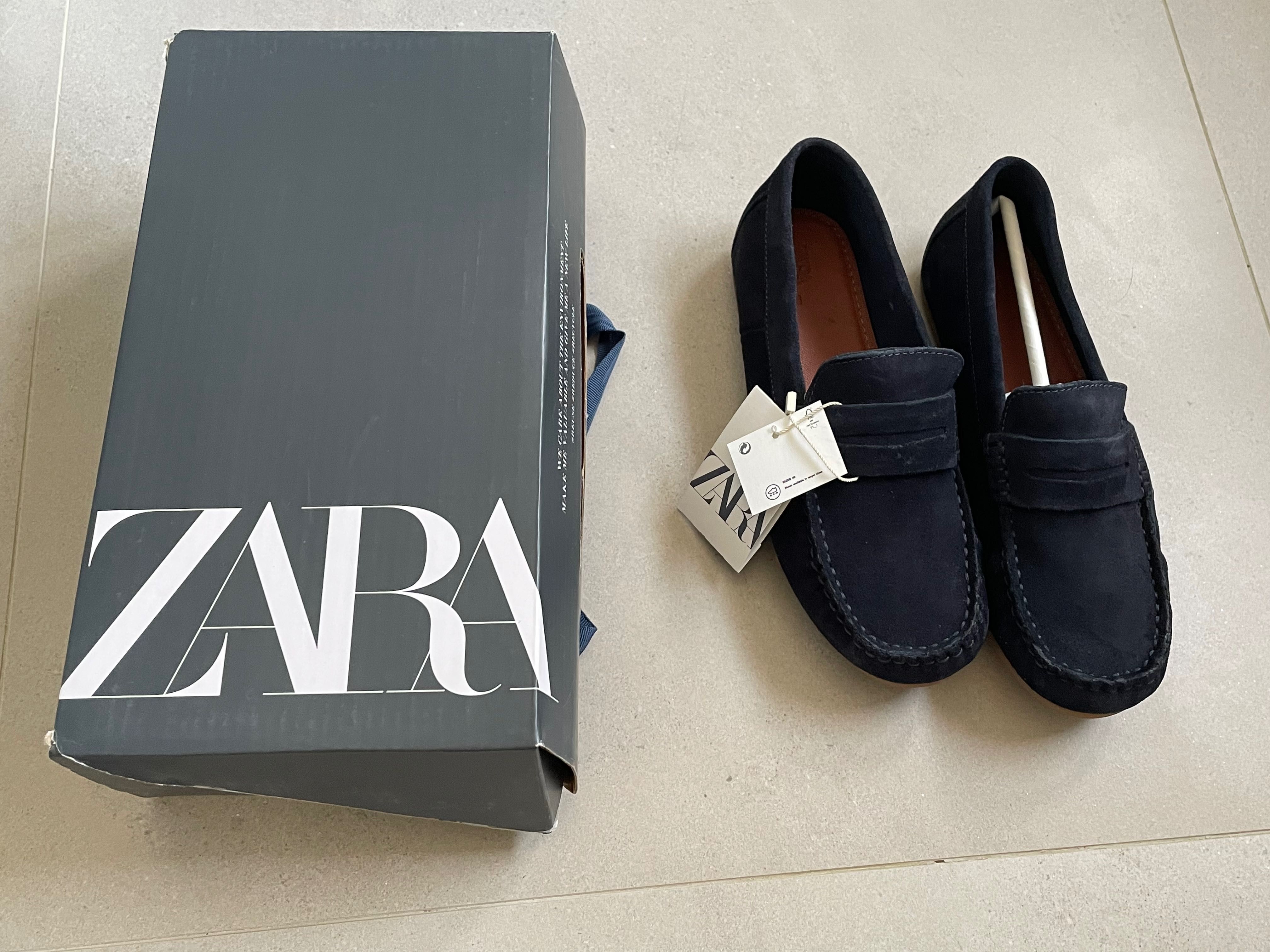 Sapatos mocassins azuis Zara