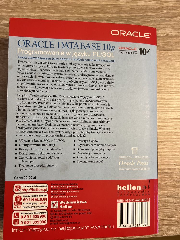 Oracle Database 10g. Programowanie w języku PL/SQL Autorzy: Scott Urma