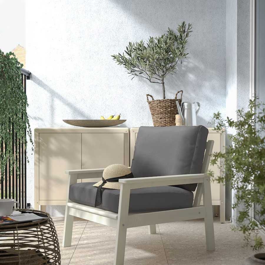 IKEA Poltrona, exterior, cinz - Outdoor Chairs with cushions