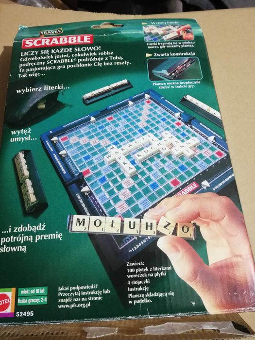 Scrabble Travel 52495 Unikat wyd. Mattel PL Walizkowa z org. pudełkiem